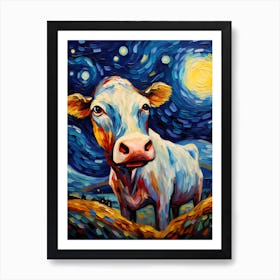 Van Cow, Vincent Van Gogh Inspired Art Print