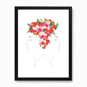 Two profile Art Print