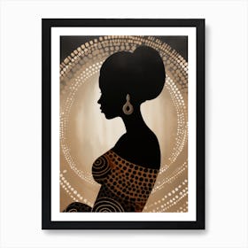 Silhouette Of African Woman 6 Art Print