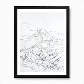 Pico De Orizaba Mexico Line Drawing 3 Art Print