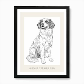 Black & White Dog Line Drawing 1 Poster Art Print