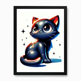 Feline Cat Creative Artwork Illustration 40 Art Print