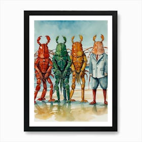 Crabs On The Beach Art Print