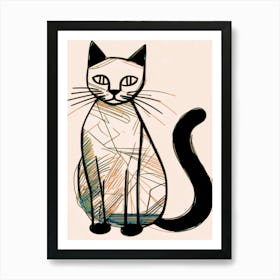 Cat Drawing Art Print