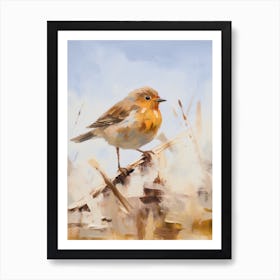 Bird Painting European Robin 1 Art Print