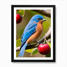 Eastern Bluebird-Reimagined 1 Art Print