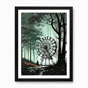 Water Wheel In The Woods Art Print