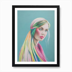 Becky Hill Colourful Illustration Art Print