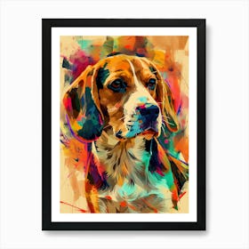 Beagle dog colourful Painting Art Print
