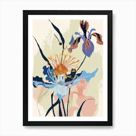 Colourful Flower Illustration Love In A Mist Nigella 2 Art Print