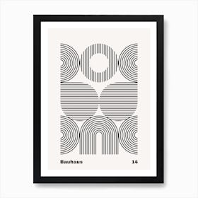 Geometric Bauhaus Poster B&W 14 Art Print