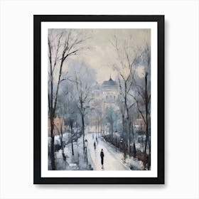 Winter City Park Painting Villa Borghese Gardens Rome 2 Art Print