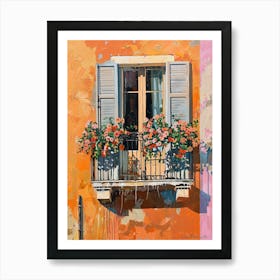 Balcony Painting In Rome 1 Art Print