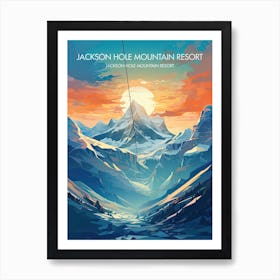Poster Of Jackson Hole Mountain Resort   Wyoming, Usa, Ski Resort Illustration 2 Art Print