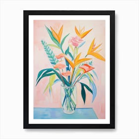 A Vase With Bird Of Paradise, Flower Bouquet 2 Art Print