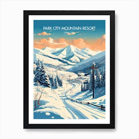 Poster Of Park City Mountain Resort   Utah, Usa, Ski Resort Illustration 0 Art Print