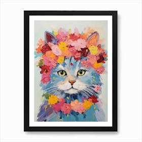 Selkirk Rex Cat With A Flower Crown Painting Matisse Style 1 Poster