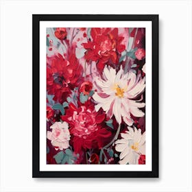 Red Flower Impressionist Painting 9 Art Print