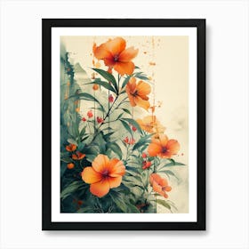 Watercolor Flowers 1 Art Print