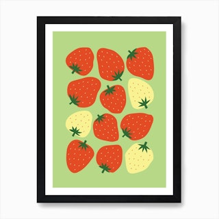 grandma core strawberry pattern Art Board Print for Sale by