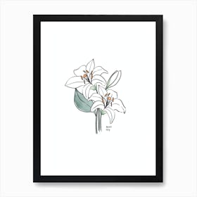 May Lily Birth Flower Art Print