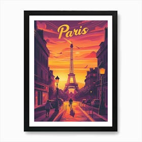 Paris At Sunset Art Print