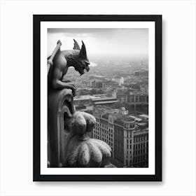 Gargoyle In Milan B&W Art Print