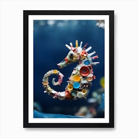 Sea Horse Ocean Plastics Art Print
