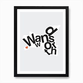 Wandsworth Type Map Art Print