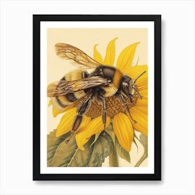 Carpenter Bee Storybook Illustration 8 Art Print