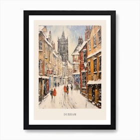 Vintage Winter Painting Poster Durham United Kingdom 1 Art Print