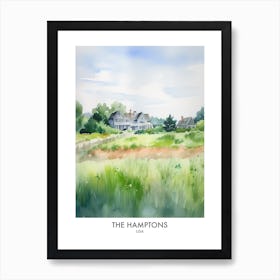 The Hamptons 8 Watercolour Travel Poster Art Print