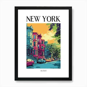 Belmont New York Colourful Silkscreen Illustration 3 Poster Art Print