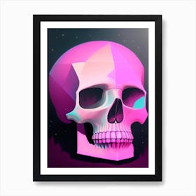 Skull With Cosmic Themes Pink Paul Klee Art Print