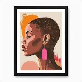 African Woman With Earrings 12 Art Print