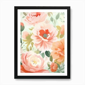 Peonies Wallpaper Art Print