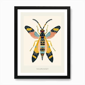 Colourful Insect Illustration Yellowjacket 2 Poster Art Print