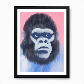 Playful Illustration Of Gorilla For Kids Room 1 Art Print