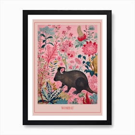 Floral Animal Painting Wombat 1 Poster Art Print