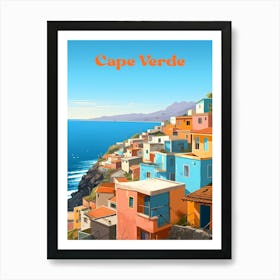 Cape Verde Africa Coastal Modern Travel Art Poster