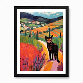 Painting Of A Cat In Tuscany Italy 4 Art Print