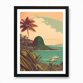 Lombok Indonesia Vintage Sketch Tropical Destination Art Print