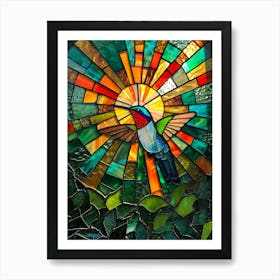 Hummingbird Stained Glass 12 Art Print