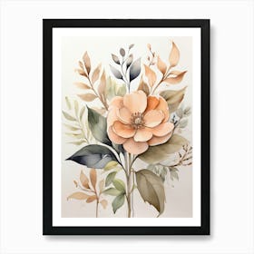 Peach Flowers Art Print