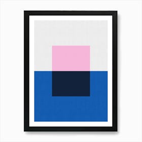 Pink and blue geometry 6 Art Print