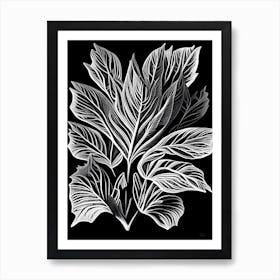 Stonecrop Leaf Linocut 2 Art Print