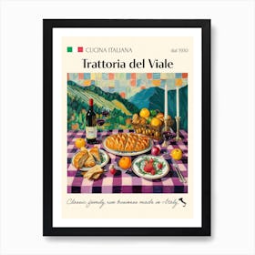 Trattoria Del Viale Trattoria Italian Poster Food Kitchen Art Print