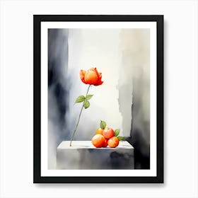 Rose And Oranges Art Print