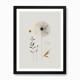 Dandelion Spices And Herbs Retro Minimal 2 Art Print
