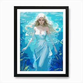 Beauty Woman Underwater Art Print